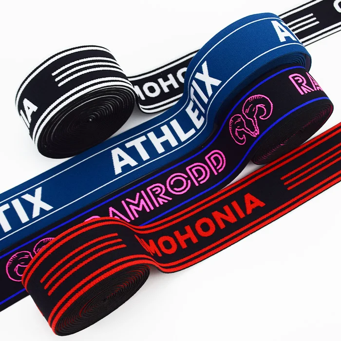Low MOQ  Custom Logo jacquard elastic band for For men Underwear Boxer Shorts Waistband Belt