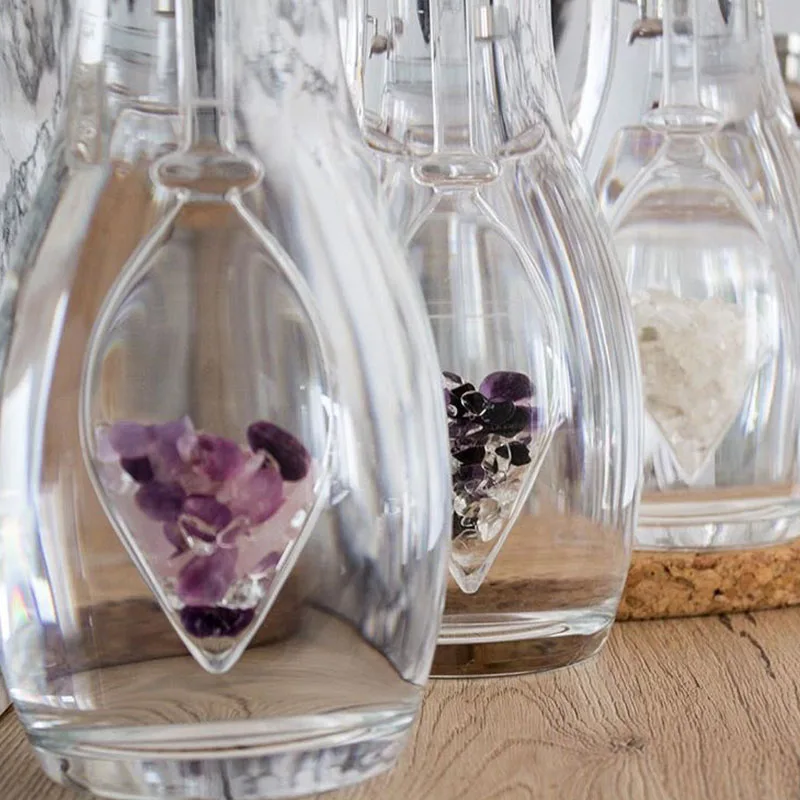 Borosilicate Glass Carafe Balance Gem And Water Vial Set New Crystal Water Bottle