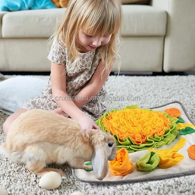 Small Pet Foraging Mat Rabbits Guinea Pigs Washable Snuffle Pad Interactive Training Smell Dog Cat Feeding Mat Treat Dispenser