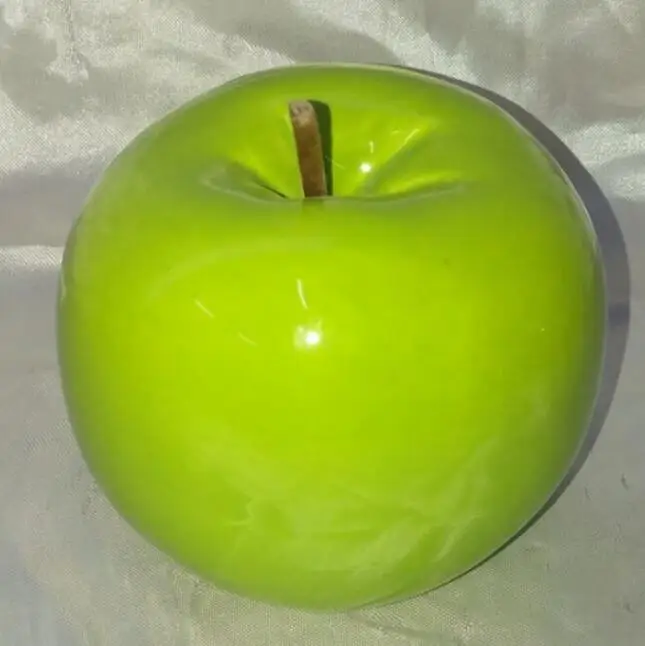 Pearl Plated Ceramic Apple,Ceramic Fruit,Desk Decoration Ceramic Green Apple