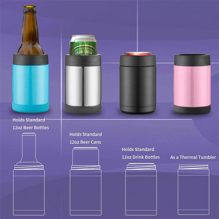 Insulated 16 14oz Cheap price 12oz vacuum bottle metal beer slim stainless steel can cooler