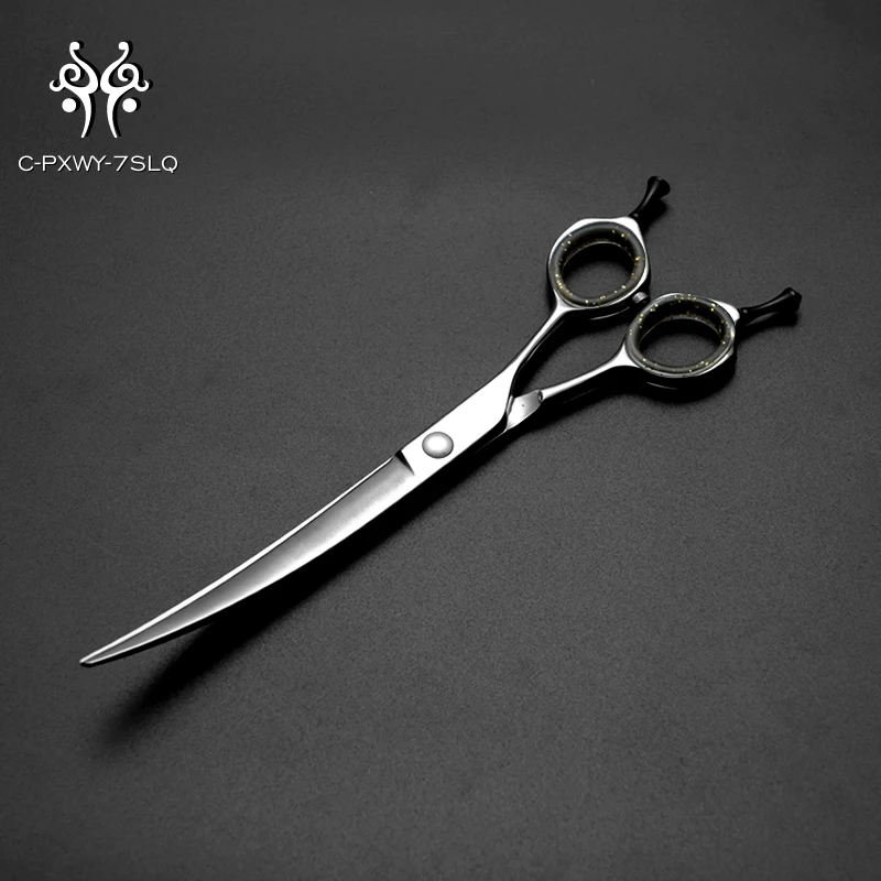 High Quality 7 Inch Japanese 440C Curved Blade professional Pet Grooming Scissors Easy To Cut
