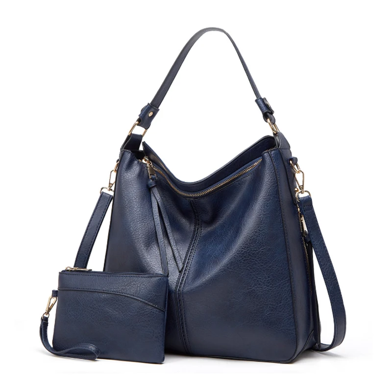 Wholesale 2022 Purses And Handbags Ladies Leather Bags Black Women Tote Bag With Clutch Set