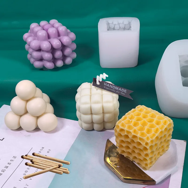 DIY Standard Factory Price New Cube Series Candle Silicone Mold Food Grade Baking Custom Silicone Mold Easter For Candle Making