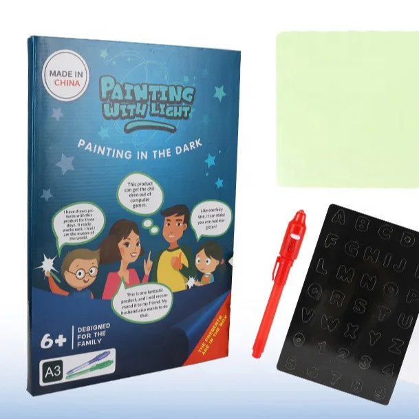 Educational Toys for Kids Learning A3 A4 A5 Doodle Tablet Glow Writing Draw With Light Magic Drawing Board