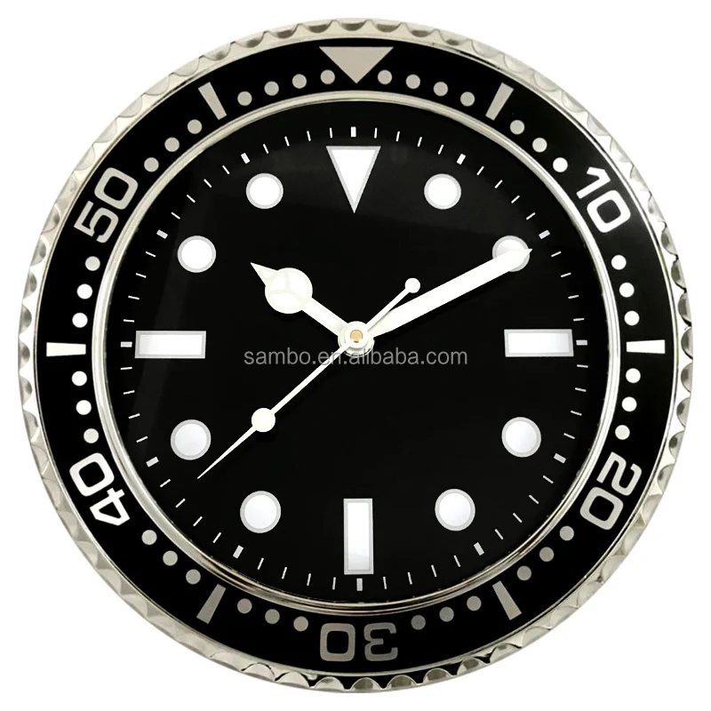 China Silent Decorative Blue Quartz Luminous Wall Clock to Promotion Gifts