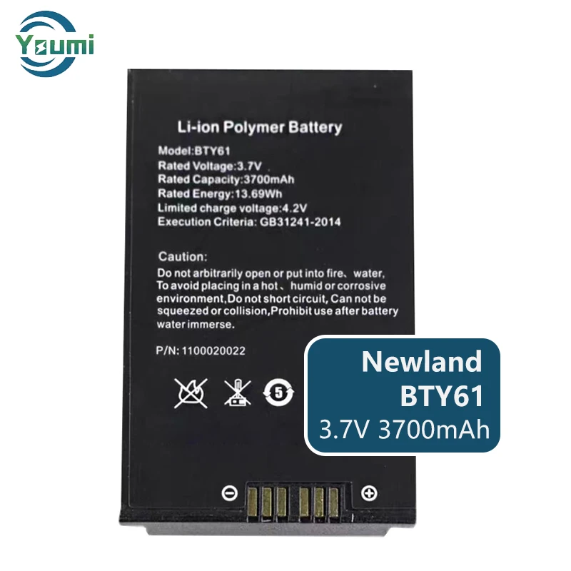 Replacement BTY61 3.7V 3700mAh Battery for Newland NLS-MT66 NLS-MT60 MT60E MT60H MT6550 MT6550 Pro battery