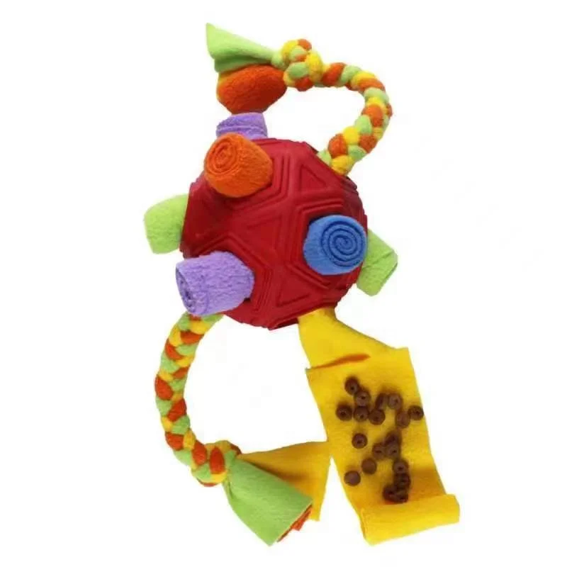 Manufacturer Custom durable Pet multi-function rubber chew toy and sniff resistant interactive food sniff ball for large dogs