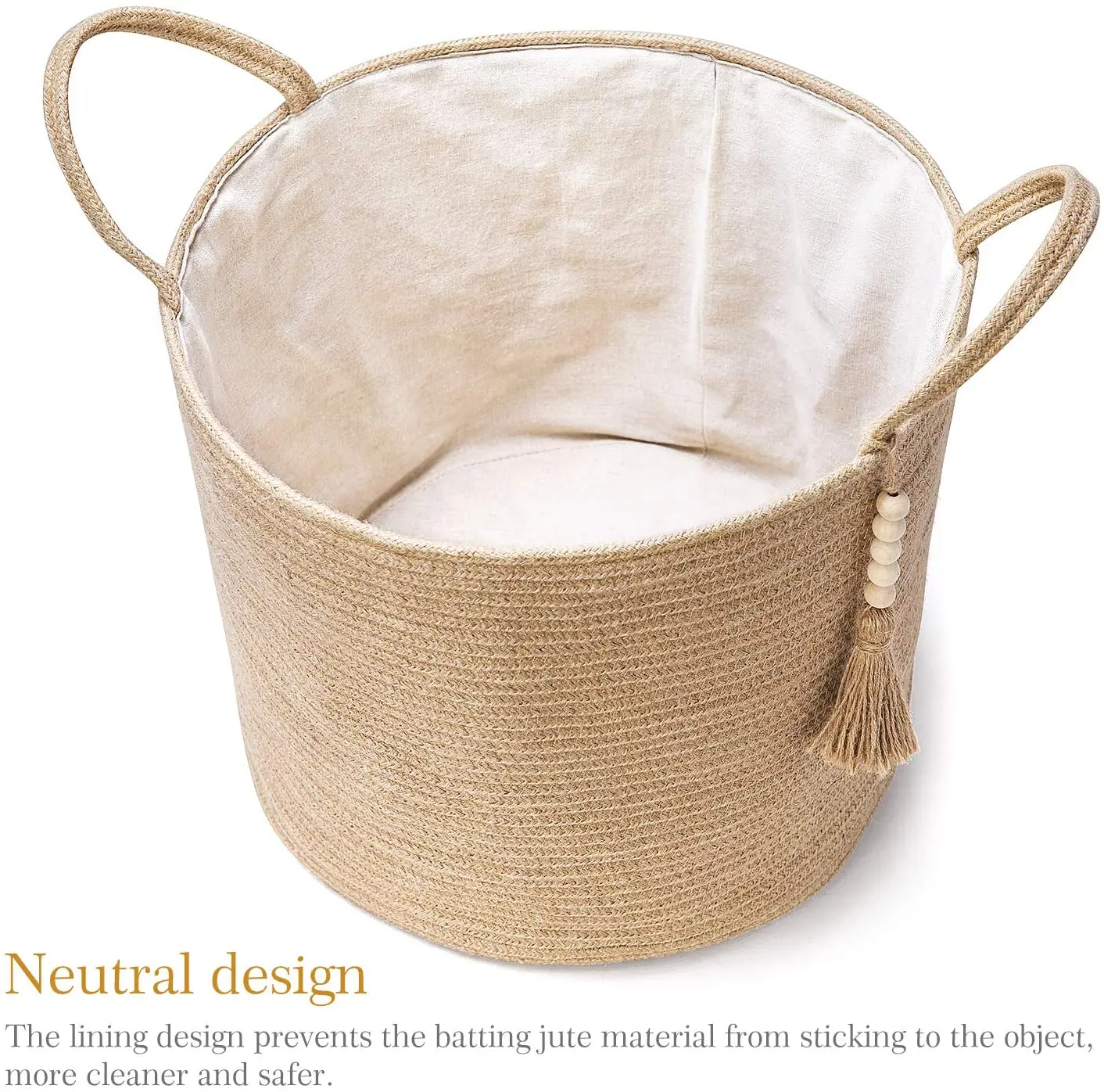Newest Design Small Cotton Rope Plant Basket - Water Hyacinth Basket Woven Flower Pot with Handle
