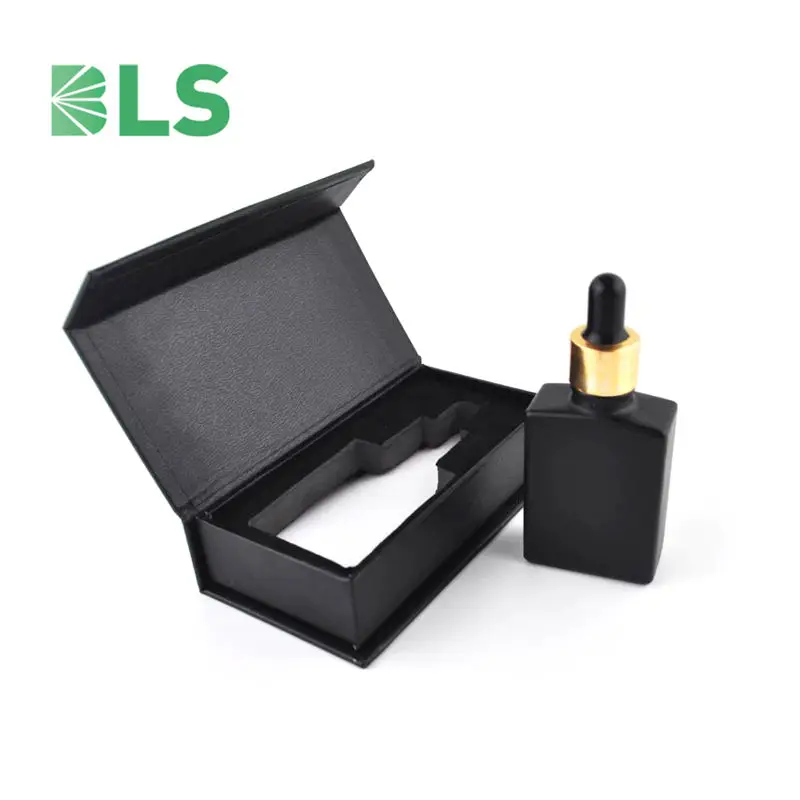 Free Design Custom Printing 30Ml 50Ml 100Ml Empty Serum Glass Dropper Bottles Black Perfume Bottle And Box