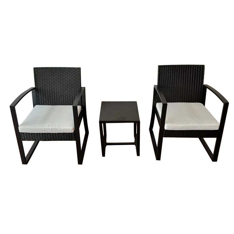 3 Pcs Of Plastic Rattan Wicker Sofa Set Be Easy To Assemble