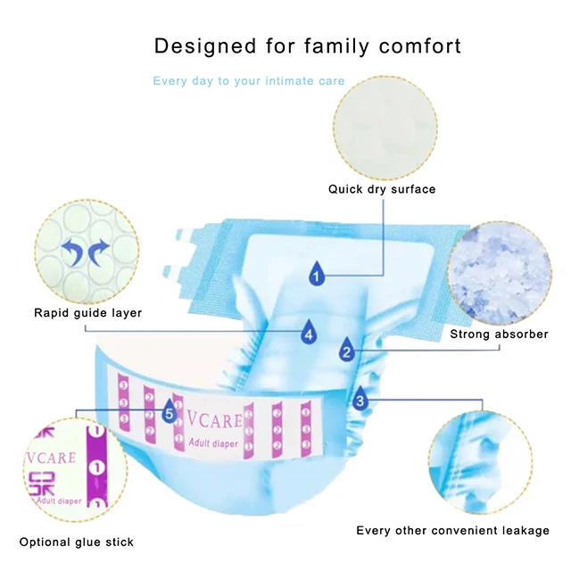 China Manufacturer Printed Adult Diaper For Old People