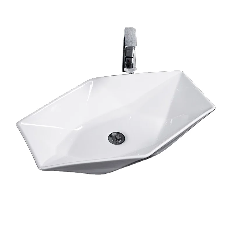 European Single Sink Shell Shape Vessel Sink White Ceramic Counter Top Wash Basin Design