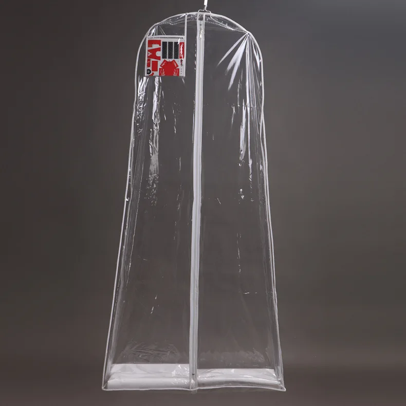 Wholesale Transparent Garment Bags Plastic Zip Lock Waterproof Wedding Dresses pvc Dust Cover Bridal Bags