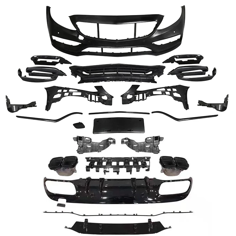 
body kit include front bumper assembly with grille rear lip tip exhaust for Mercedes benz C-class W205 2015+ upgrade to C63S AMG 