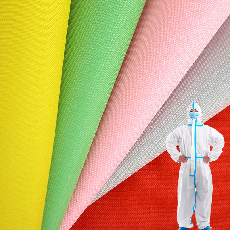 Waterproof Material Isolation Clothing Lab Coat Fabric  100% Polyester Oxford Fabric Safety Medical Surgical Gown Fabric