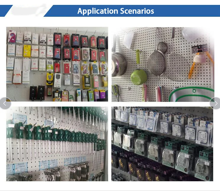 Supermarket Metal Wire Display Shelf Pegboard Slatwall Hanging Display Retail Hooks