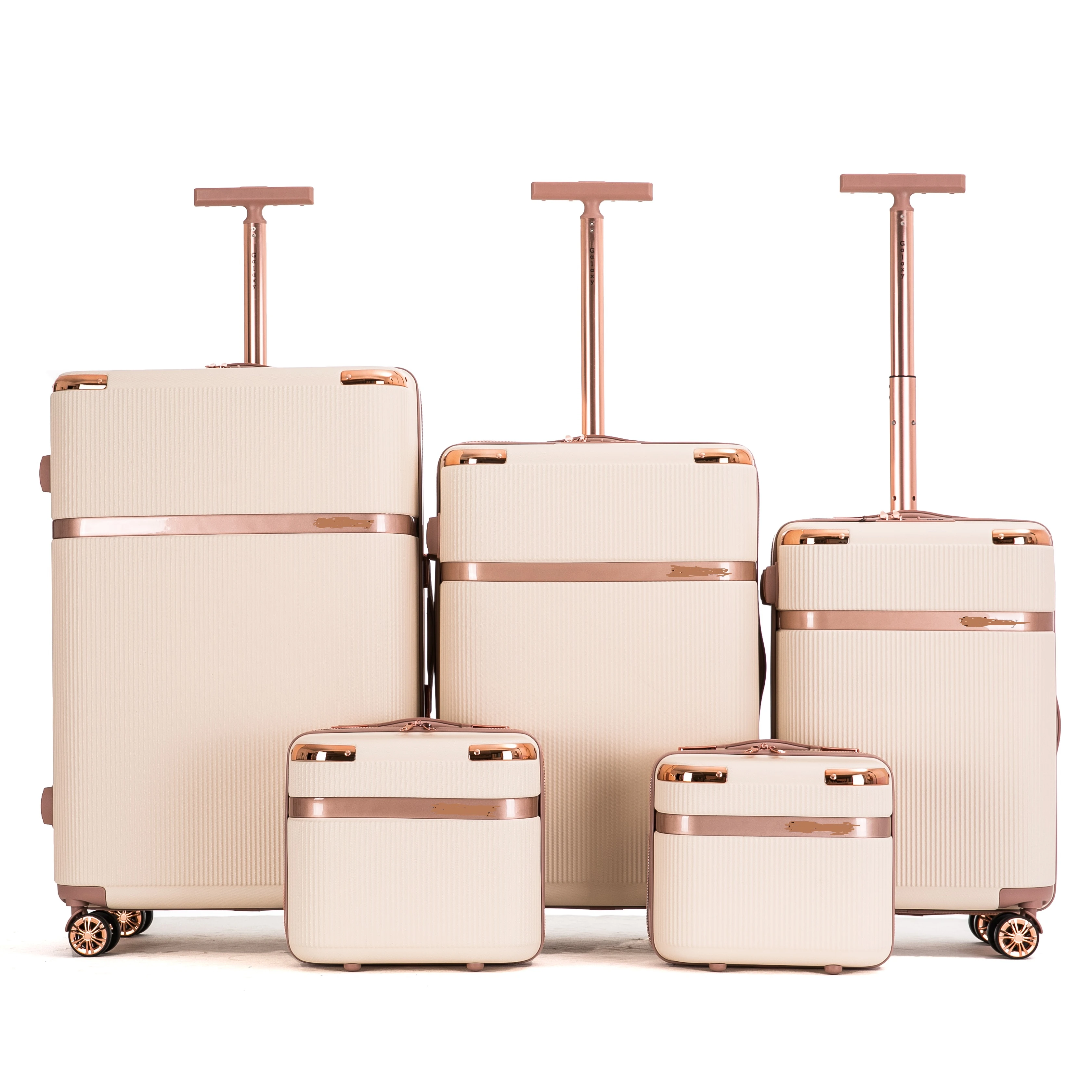 New Trend Valise De Voyage 5 Pcs Roller Travel Folding Spinner Hard Shell Expandable Checked Suitcase Sets