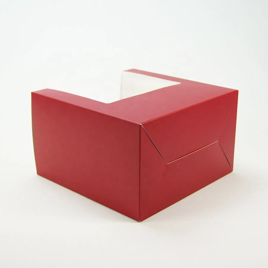 
Christmas gift box red color packaging box for hat c a p headgear paper box with clear pvc window for wholesale customize 