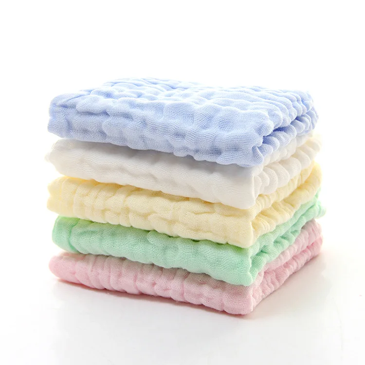 Newborn 100% cotton 6 layers gauze muslin face infant wash cloth kids handkerchief teething saliva baby face towel