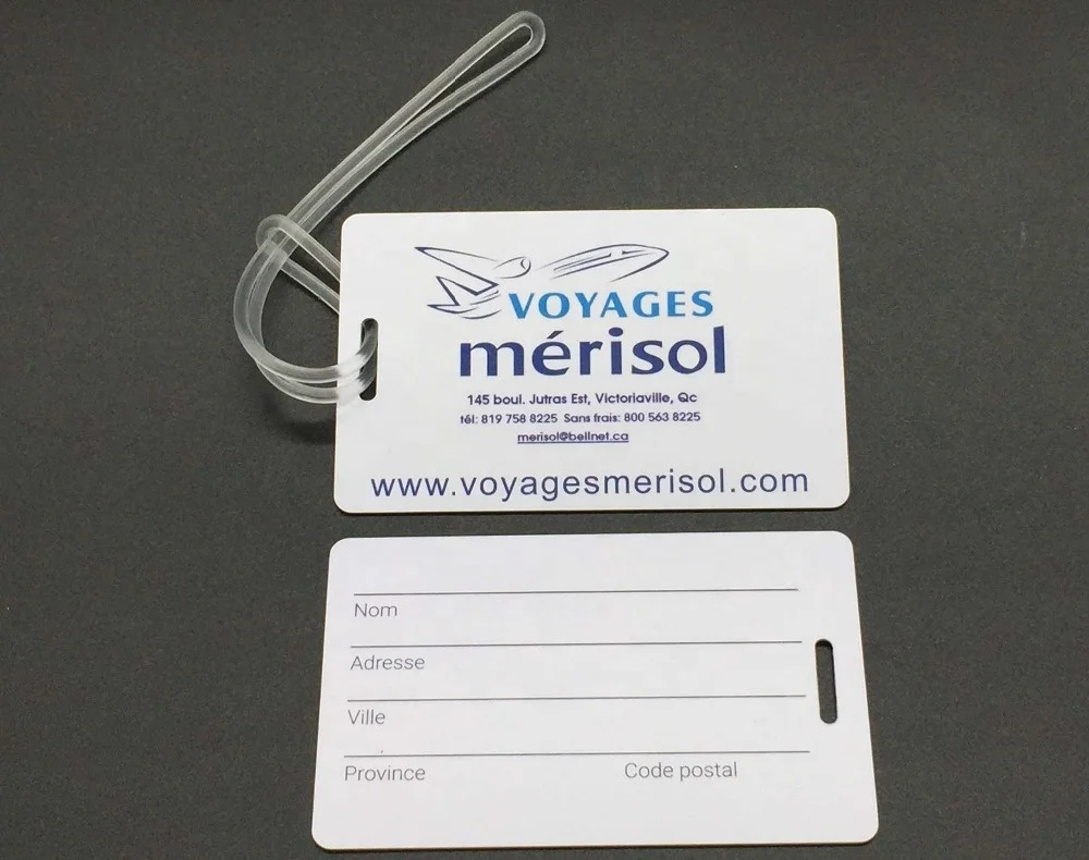 Customized Logo Bulk PVC Luggage Tag Leather Black Buckle Travel Accessories