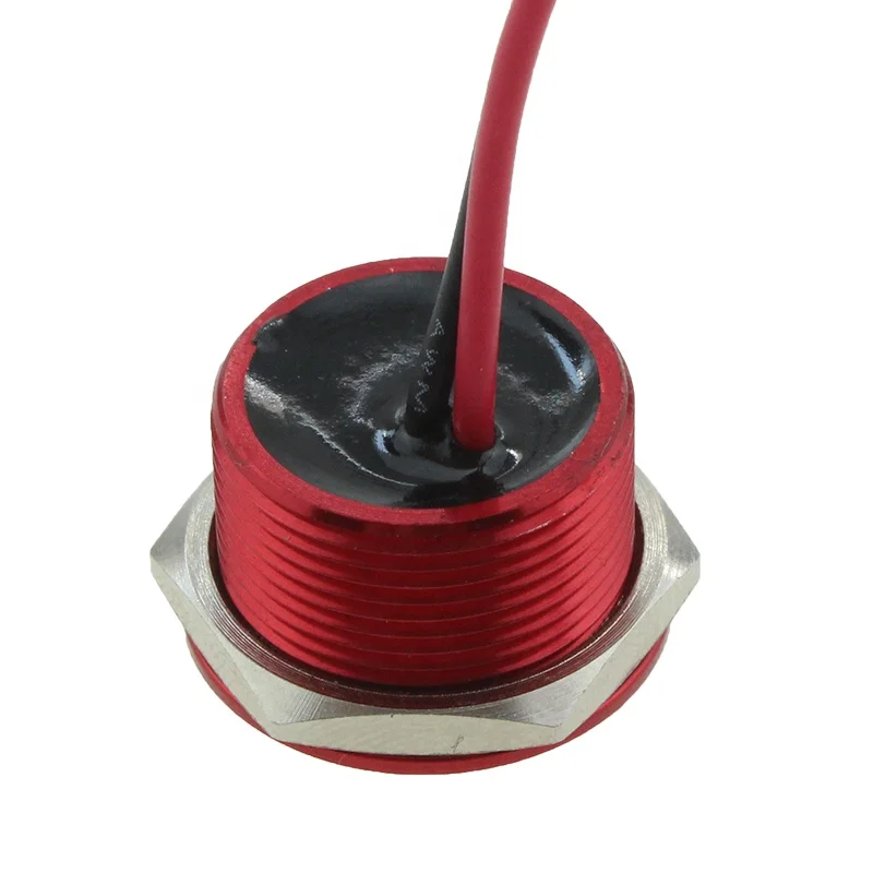 USYUMO YD19-10R 100mA 24VDC Red aluminium 19mm mounting hole diameter piezo switch