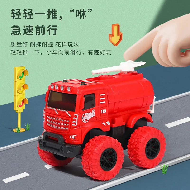 Инерционный мини 4WD внедорожник 360 вращающийся двусторонний поворотный ударопрочный пружинный фрикционный игрушечный автомобиль