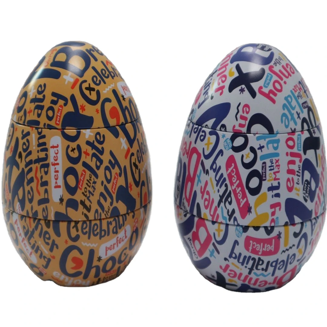 egg shape gift tin box for Easter Day