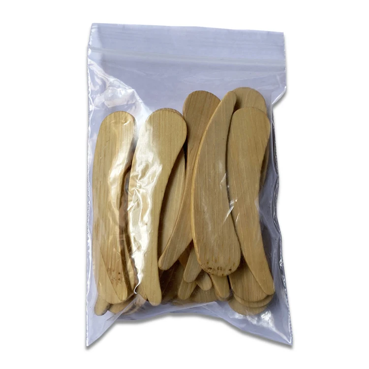 Eco-friendly Bamboo Mini Makeup Mask Spatula Scoop Wooden Cosmetic Face Mask Spoon Cream Lotions Moisturizers Scoop