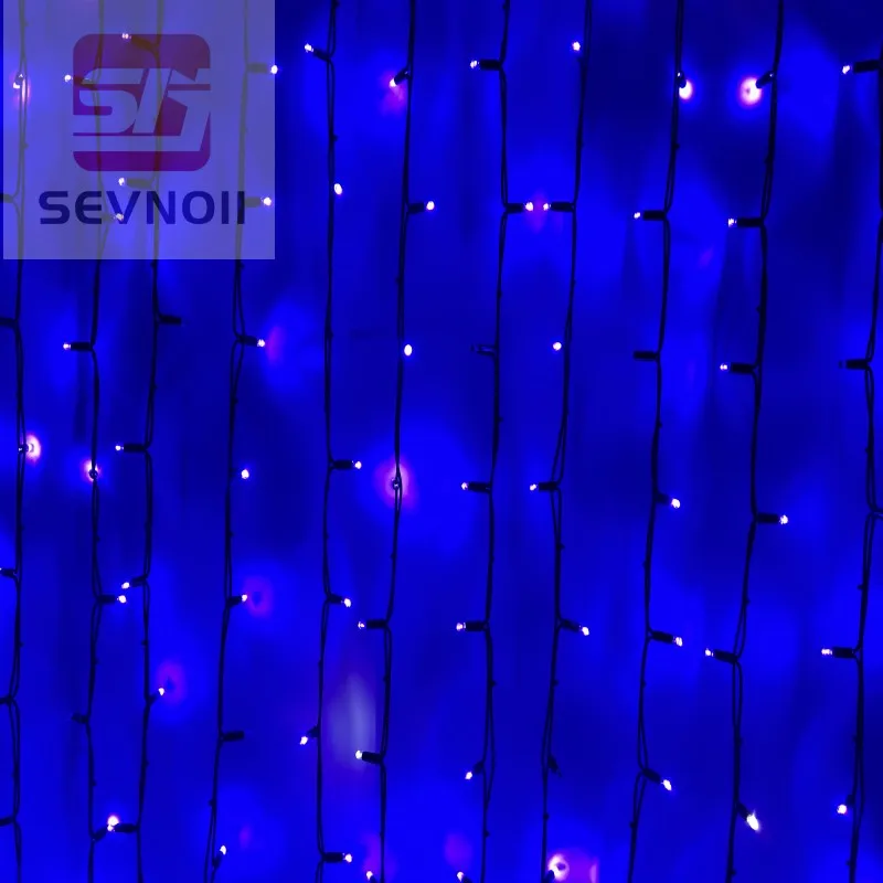 Holiday project light OEM customize outdoor waterproof CE RoHS Approve IP65 rubber cable led string light curtain lights
