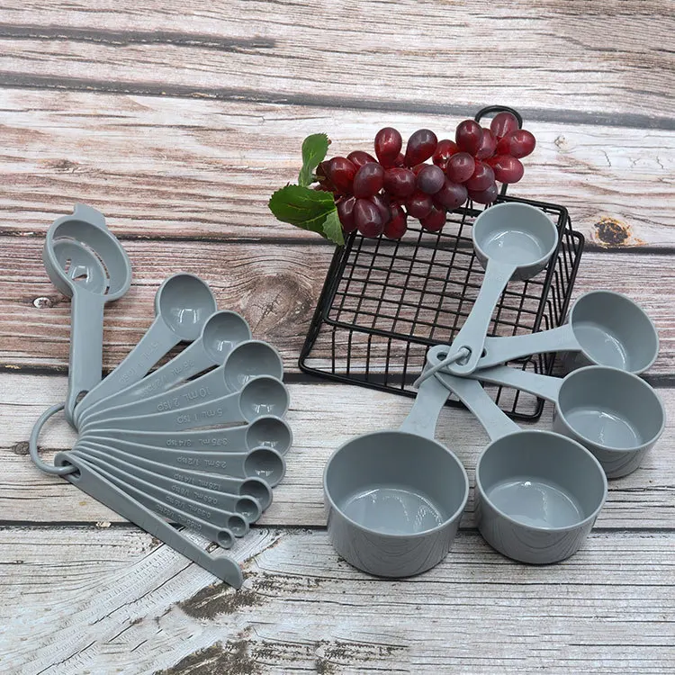 Kitchen Baking Plastic Measuring Spoon and measuring Cups Set for Dry or Liquid