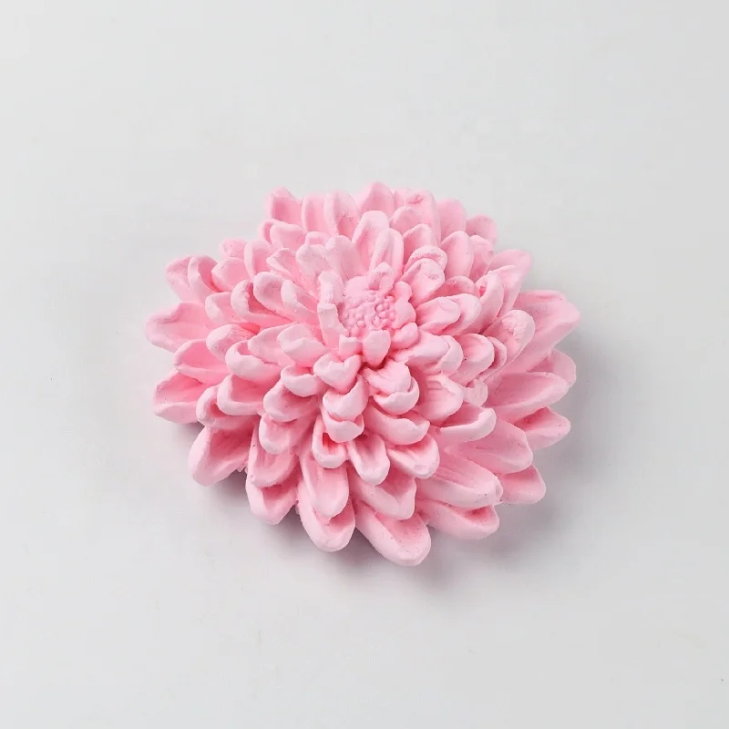Pink Chrysanthemum Home Car Decoration Air Freshener Scented Ceramic Aromatherapy Porcelain Fragrance Essential Oil Diffuser