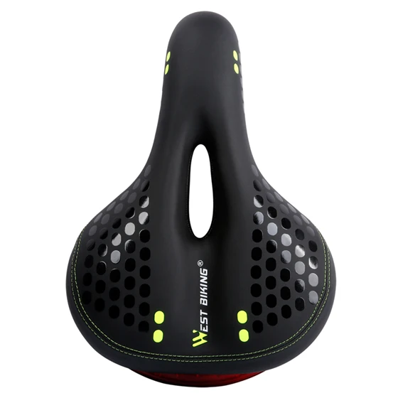 WEST BIKING Bicycle Saddle with Tail Light Widen MTB Cushion Road Bike Soft Comfortable Seat Hot Selling Light Bicycle Cushion