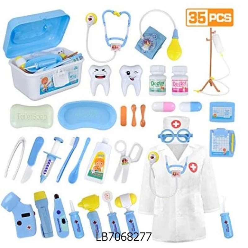 
Toy Doctor Kits 35Pcs Pretend Play Doctor Kit Toys Stethoscope Medical Kit Imagination Play for Kids 3 Years 