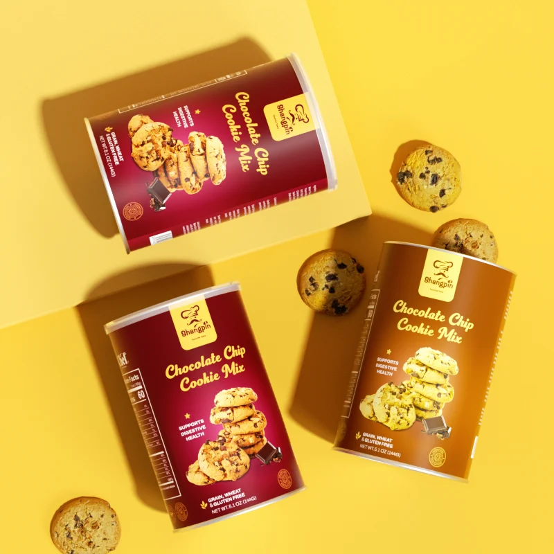 Custom Kraft aluminium foil Nut Cookie Biscuits Paper Tube Chocolate Potato Cylinder Packaging for Cookies Round Box