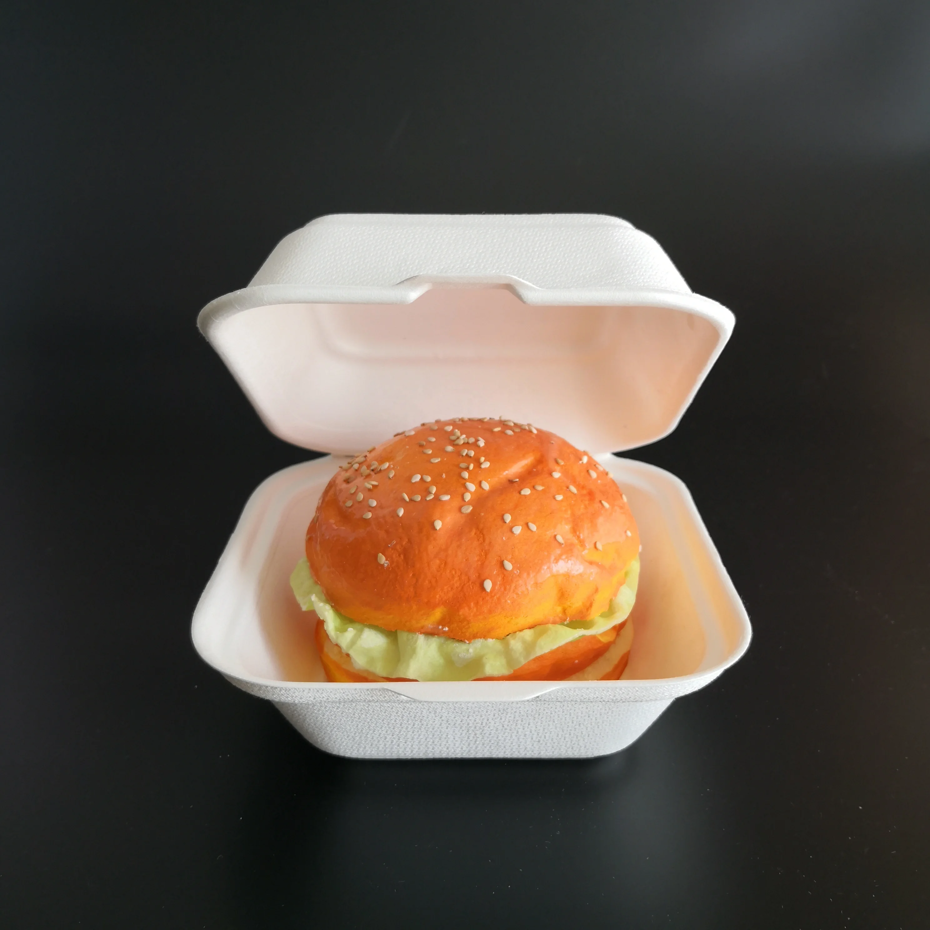 Biodegradable wheat fiber molded pulp burger packaging