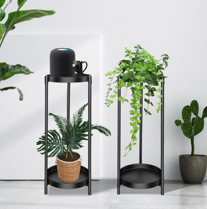 planting/round Black circular plant rack diameter 25 * height 80 Black (combination)