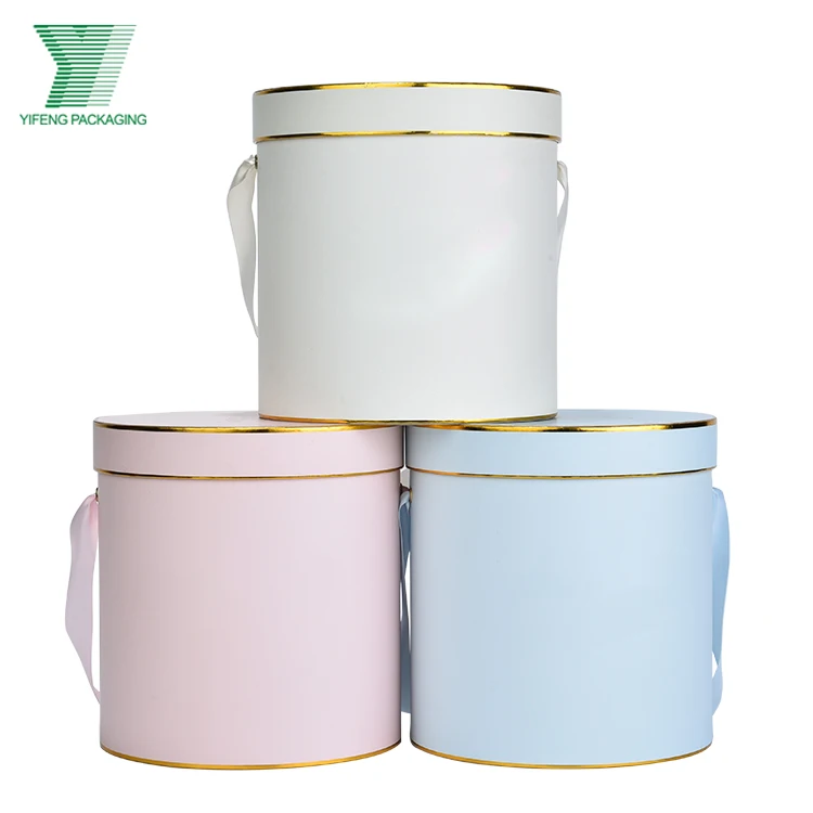 Yifeng high quality luxury wedding packaging customized logo romantic gift round cylinder paper packaging box rose flower box