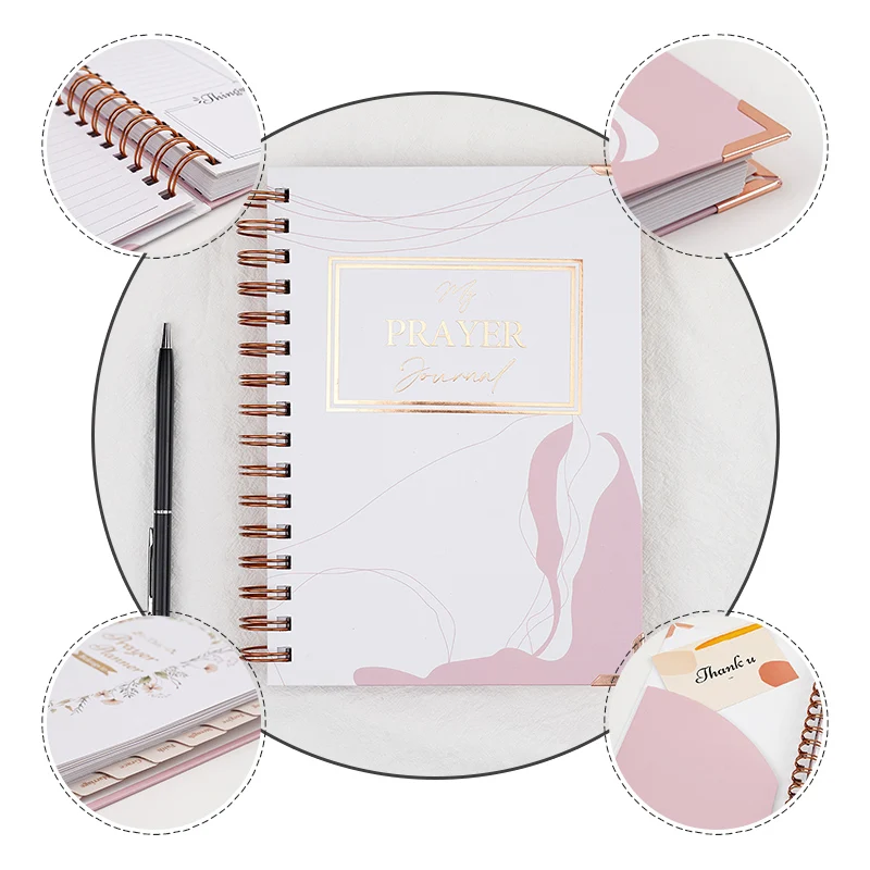 Custom Design Hardcover Prayer Agenda Custom Spiral Custom Notebook Set Planner Gratitude Prayer Journal Diaries 2025 Diary