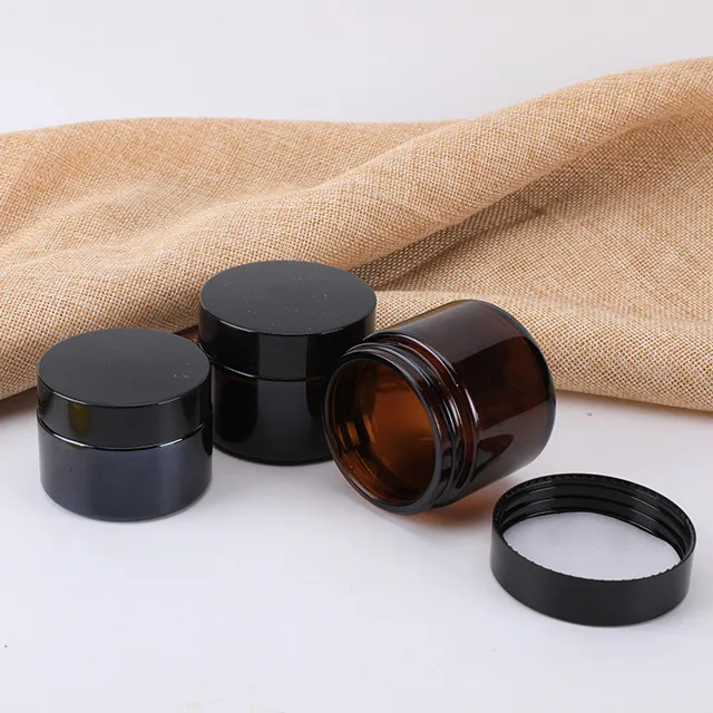 100ml portable cosmetic face cream brown circular empty bottle