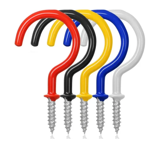 Cup Hook Ceiling Hooks FineGood Vinyl Coated Screw-in Hanger for Indoor and Outdoor Use