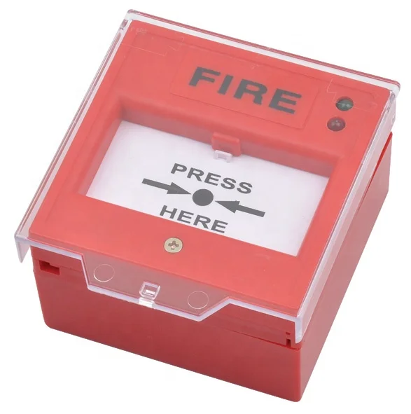 Red Color Fire Alarm Smoke Detector in Supermarket