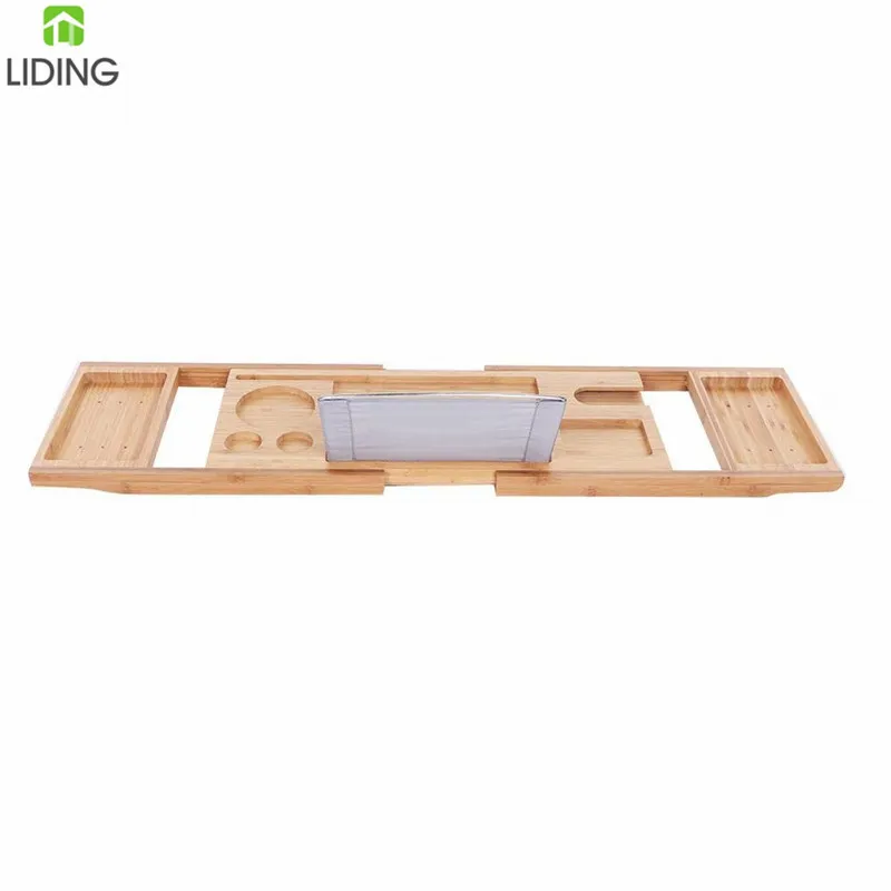 Wholesale Bamboo Wood Bathtub Caddy Tray Bath Tub Table Bathroom Caddy