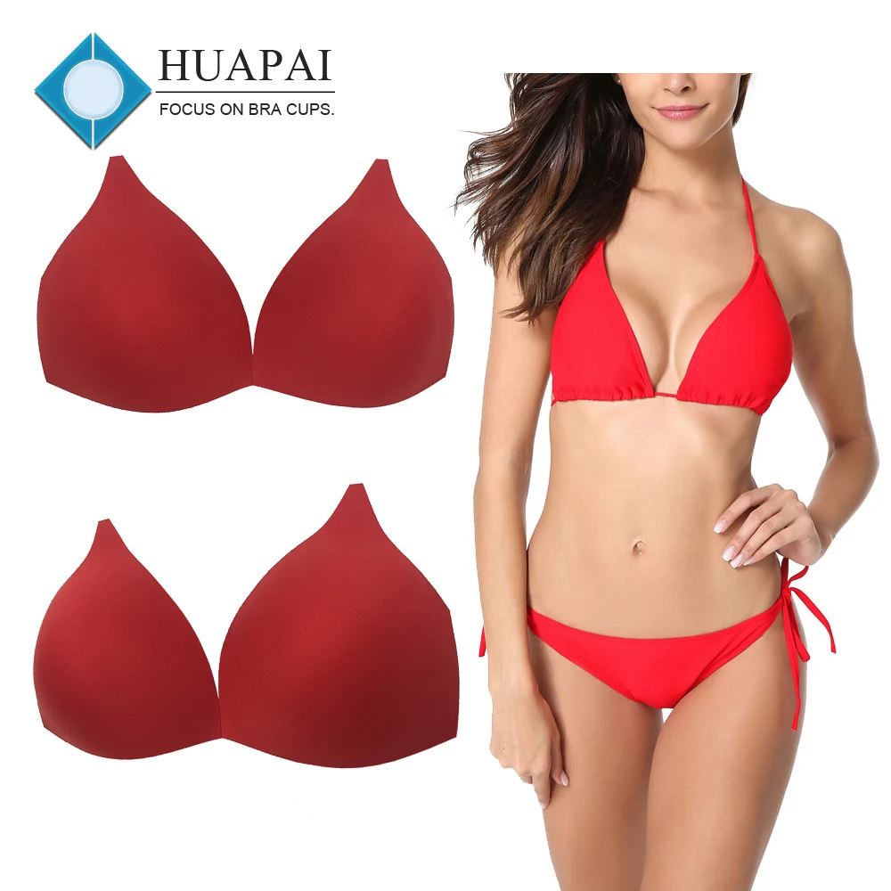 Popular triangle shape molded foam bra cup sexy bikini pad