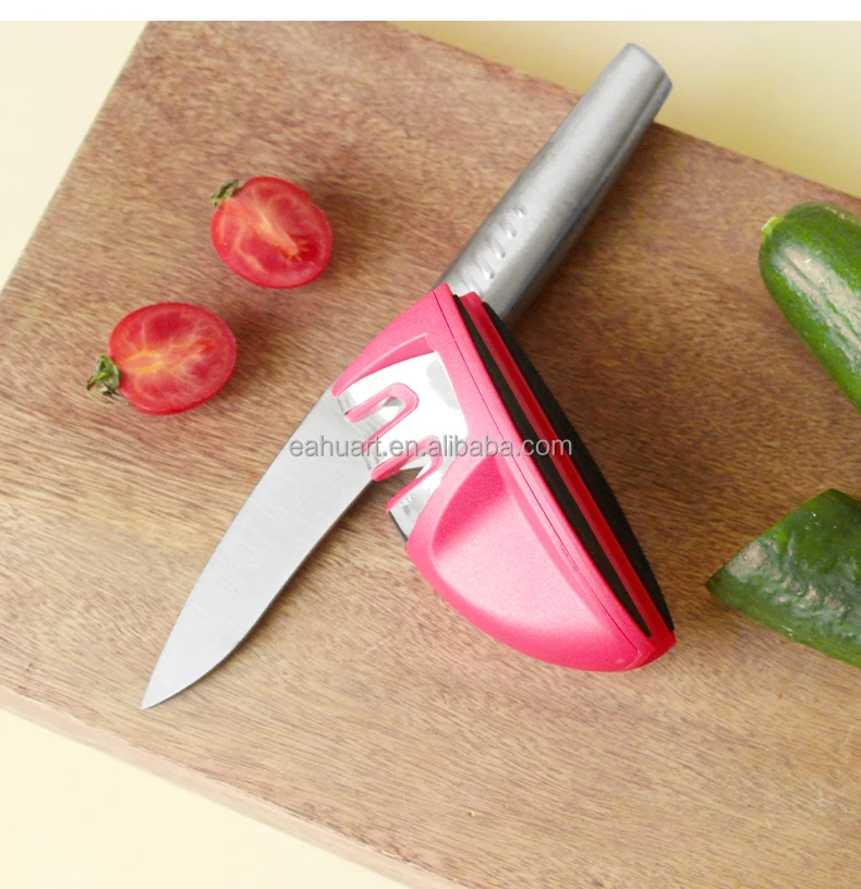 Hot selling good quality kitchen tools quick mini knife sharpener Stainless steel 2-stage knife sharpener for Kitchen