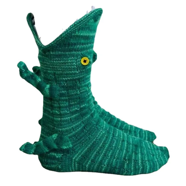 JX-I-0206 The latest crocheted crocodile socks and shark socks custom design socks
