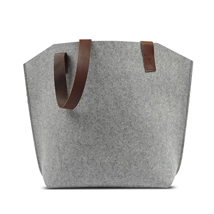 Free sample BSCI Factory Eco friendly customized printing logo wholesale felt tote storage bags