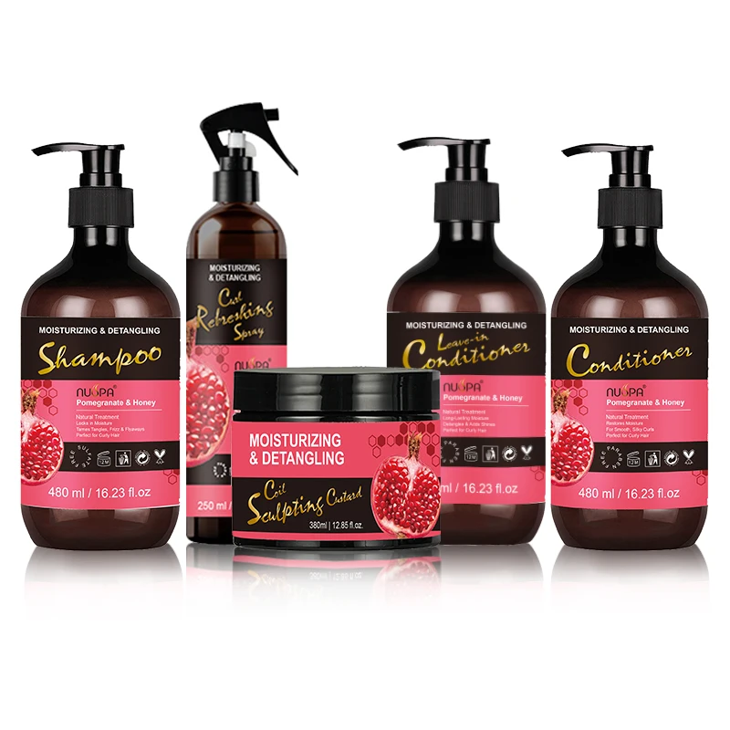 NUSPA Hot Selling Lock In Color Moisturizing Curly Hair Treatment Pomegranate Honey Restore Bounce Leave-in Conditioner