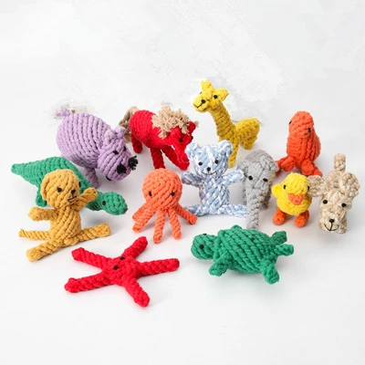 
Custom Pet Soft Cotton Handmade Knitted Toys Interactive Durable Rope Dog Chew Toy Set 