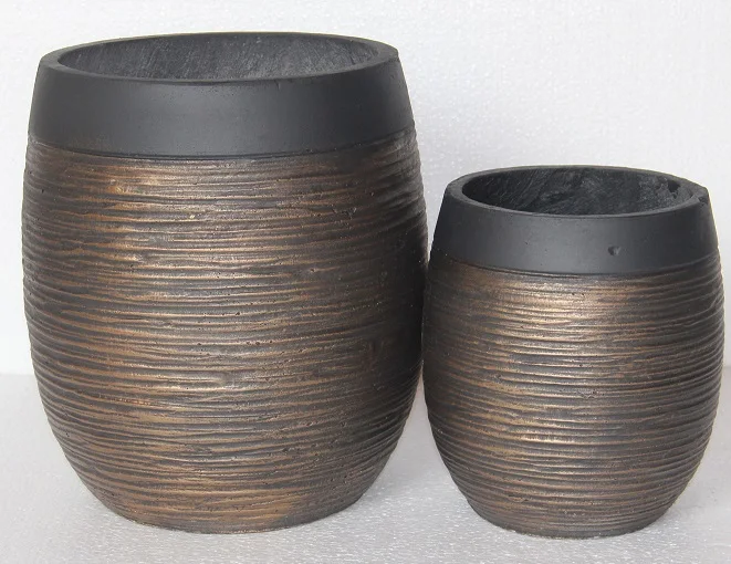 Textured Round FIBERSTONE Pot  for yard or hotel use